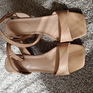 Tan open toe chunky heel. Size 9.5